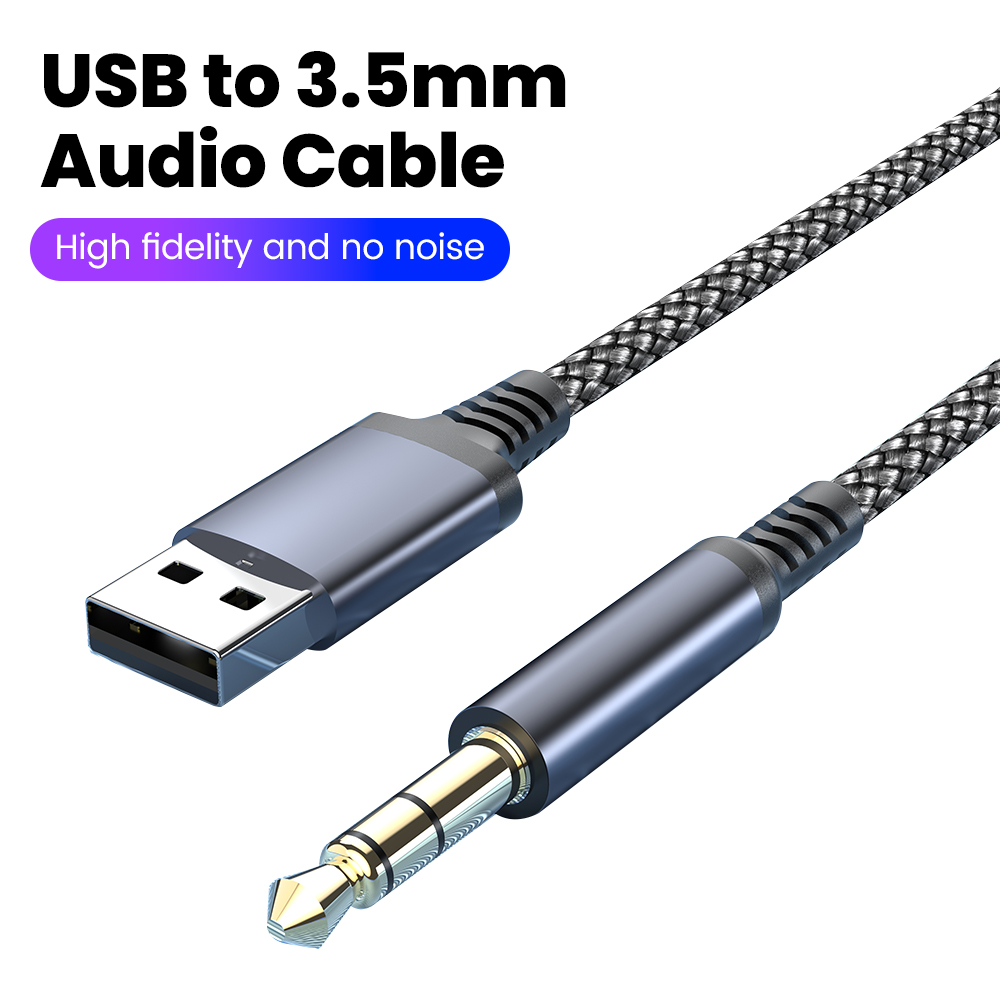 Laptop Accessories Headphones - USB A ถึง 3.5 มม.แจ็คชายไปชาย Aux