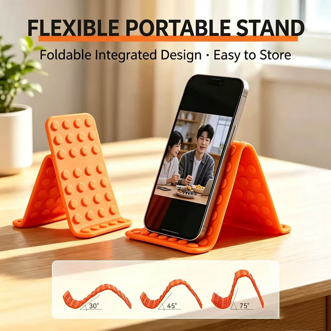 Laptop Accessories Organizer - ขาตั้งโทรศัพท์แบบพกพา ปรับมุมได้ วัสดุซิลิโคน สำหรับวางบนโต๊ะ ใช้ได้กับแท็บเล็ตและแล็ปท็อป ขาตั้งพับได้พร้อมตะขอ