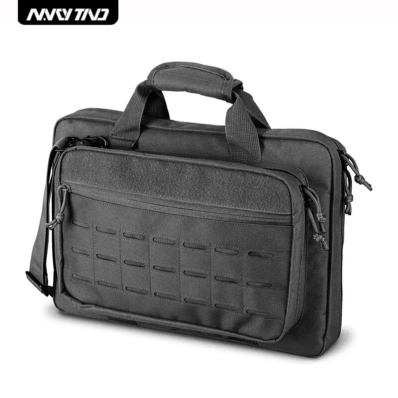 Laptop Accessories Box - กระเป๋าปืนยุทธวิธีแบบล็อคได้ พร้อมระบบโมลล์ ช่องใส่ของหลายช่อง สำหรับสนามยิงปืน ล่าสัตว์ สะพายไหล่