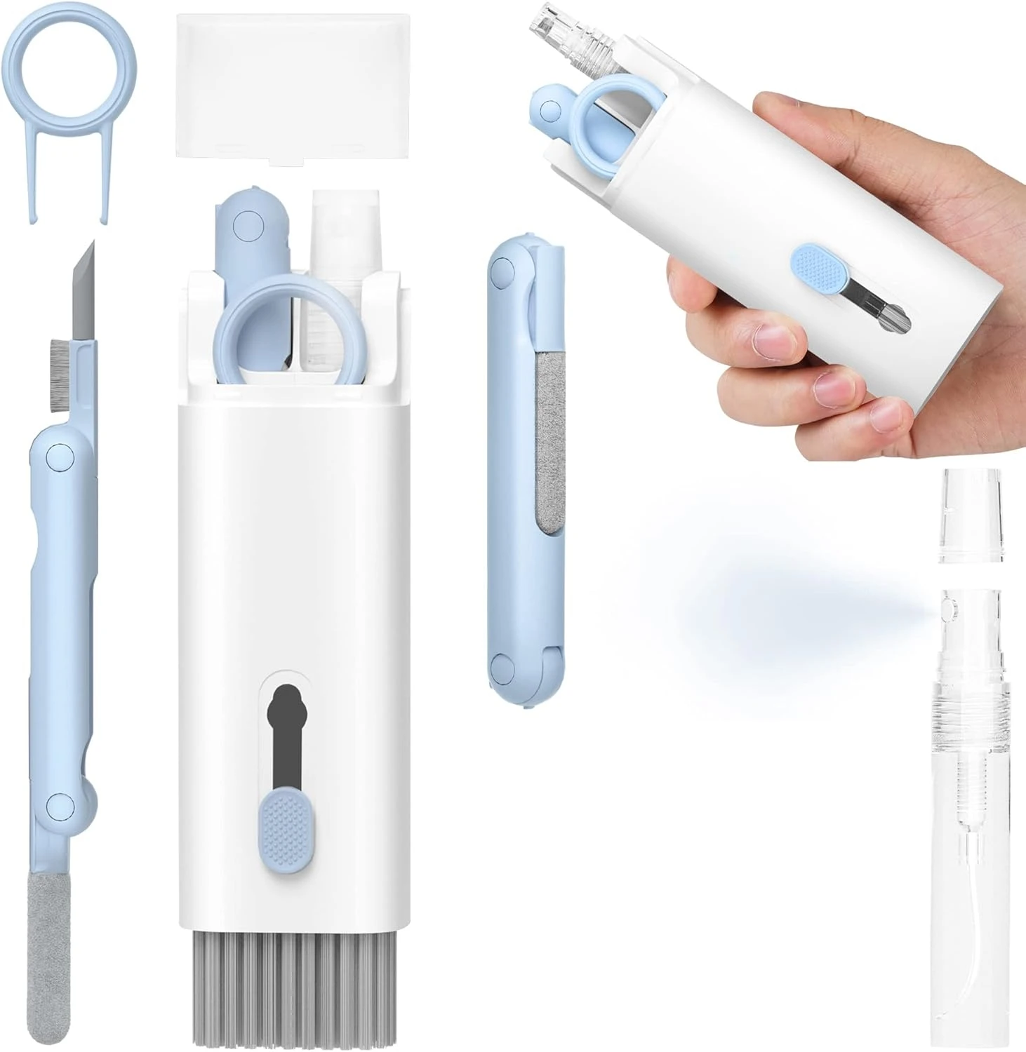 Screen Cleaning Kit - ชุดทำความสะอาดอเนกประสงค์ แปรงทำความสะอาดคีย์บอร์ดแล็ปท็อป ทำความสะอาดหน้าจอโทรศัพท์มือถือ ปากกาทำความสะอาดชุดหูฟังบลูทูธ