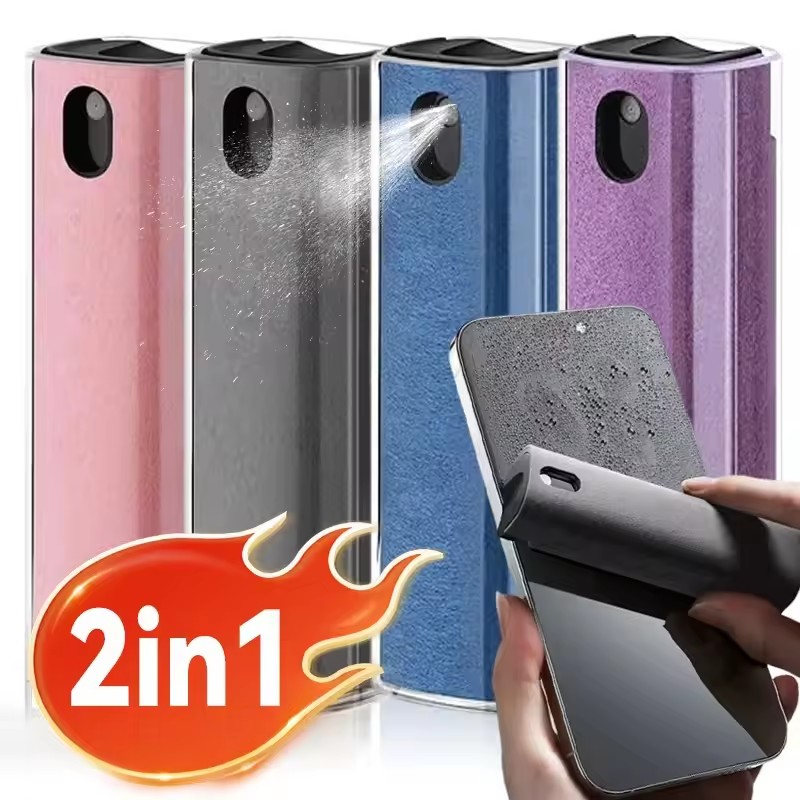 Screen Cleaning Kit - สเปรย์ทำความสะอาดหน้าจอ 2 in 1 พร้อมผ้าไมโครไฟเบอร์ ชุดอุปกรณ์ทำความสะอาดหน้าจอคอมพิวเตอร์และโทรศัพท์มือถือ