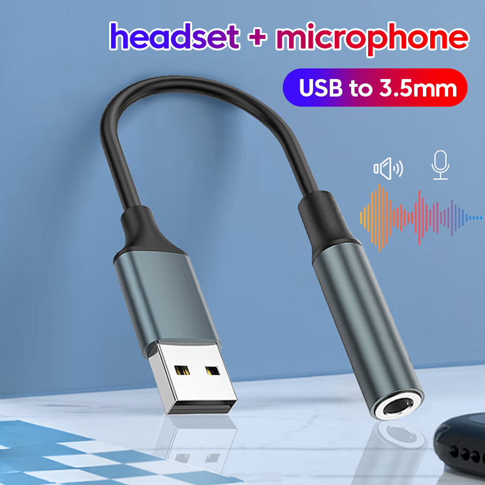Laptop Accessories Headphones - อะแดปเตอร์เสียง USB เป็น 3.5 มม. แจ็ค