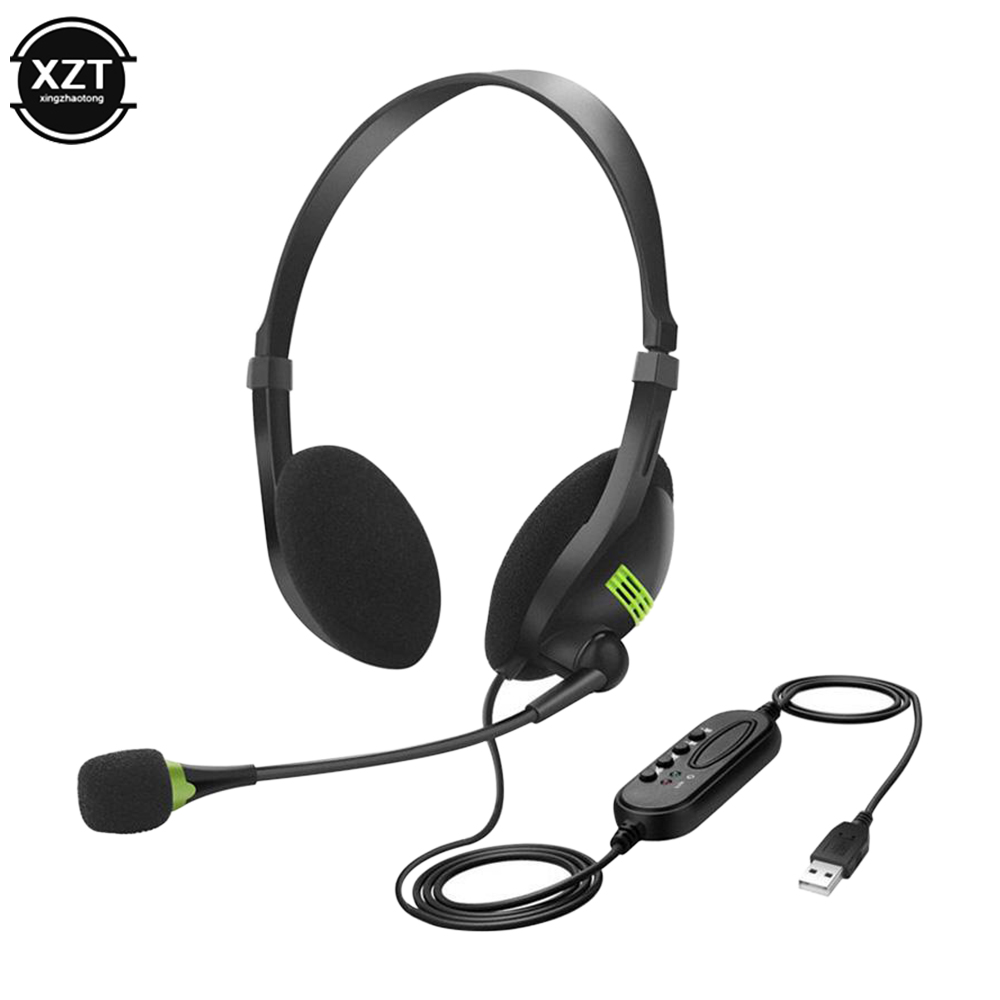 Laptop Accessories Headphones - 3.5มม.ตัดเสียงรบกวนหูฟังไมโครโฟน Universal USB ชุดหูฟังพร้อมไมโครโฟนสำหรับ PC/แล็ปท็อป/คอมพิวเตอร์