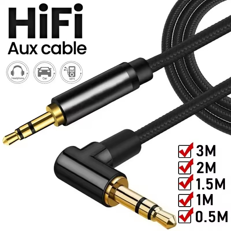 Laptop Accessories Headphones - สาย AUX 3.5 มม. สายแจ็คเสียงแบบถัก ชายต่อชาย