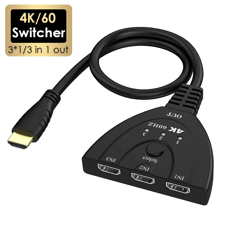 Laptop Accessories Women - สวิตช์วิดีโอ 4K 60Hz 3D Mini 3