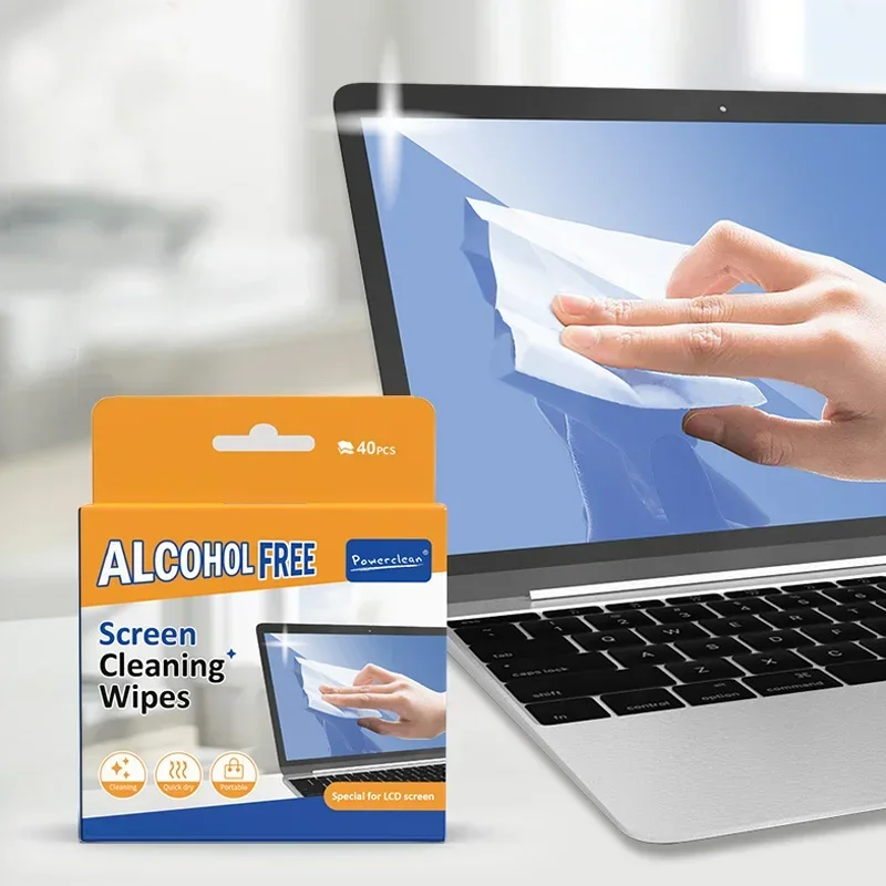 Screen Cleaning Kit - ผ้าเช็ดทำความสะอาด 40 ชิ้น - ผ้าทำความสะอาดหน้าจอแบบแห้งและเปียกสำหรับรถยนต์ โทรศัพท์มือถือ