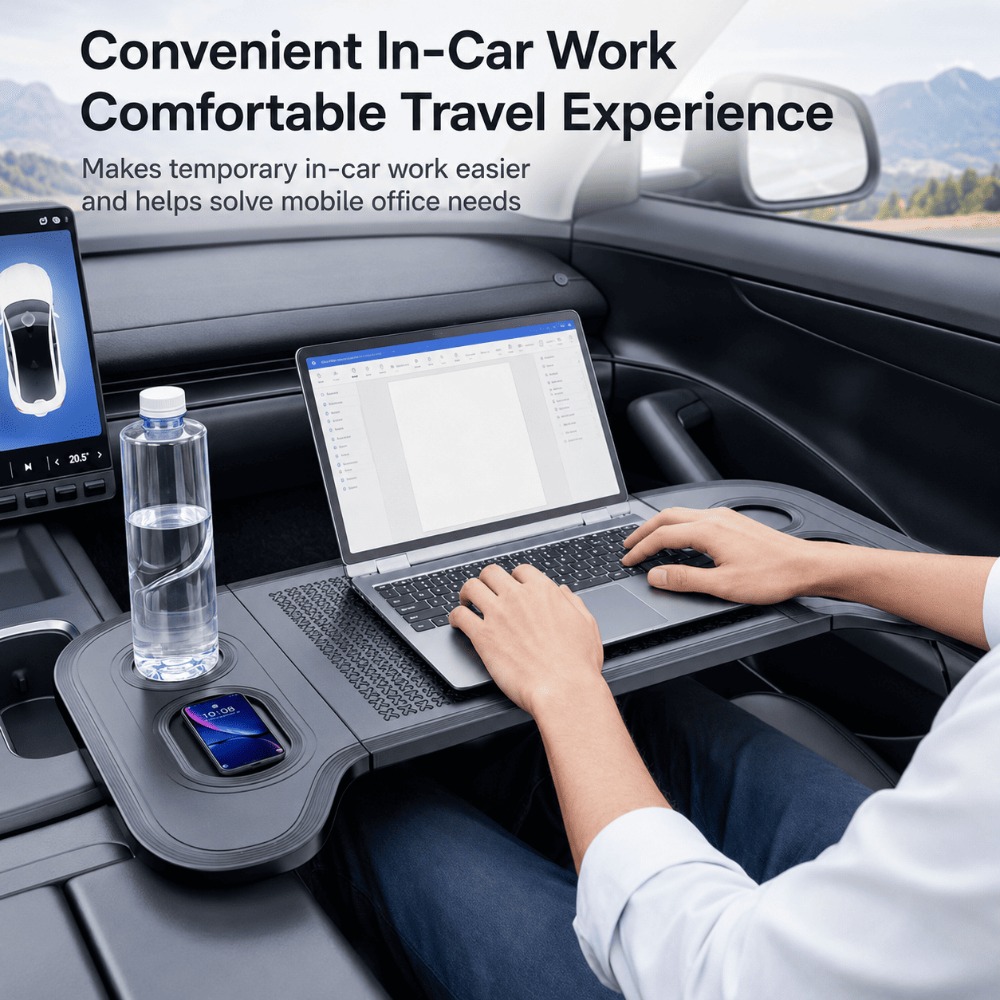 Laptop Accessories - ถาดวางบนพวงมาลัยสำหรับรถยนต์ทุกประเภท โต๊ะอเนกประสงค์สำหรับวางอาหาร เขียนหนังสือ วางแล็ปท็อป อุปกรณ์ตกแต่งภายในแบบพกพา