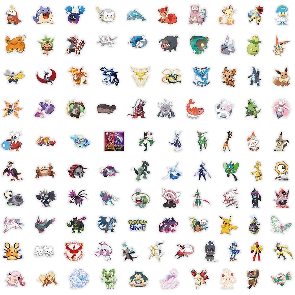 สติ๊กเกอร์โปเกมอน 100 ชิ้น ลาย - Laptop Accessories Toy บทวิจารณ์และราคา