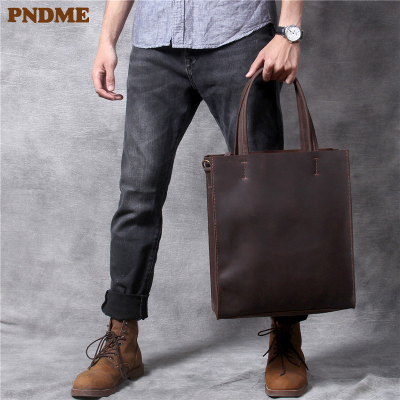 Vintage ของแท้หนังผู้ชาย Tote  - Laptop Accessories Box บทวิจารณ์และราคา
