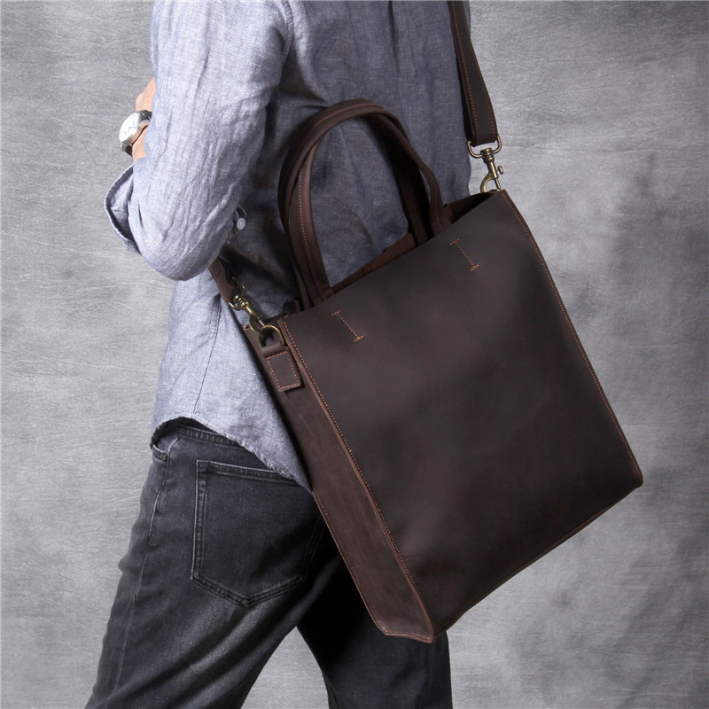 Vintage ของแท้หนังผู้ชาย Tote  - Laptop Accessories Box บทวิจารณ์และราคา