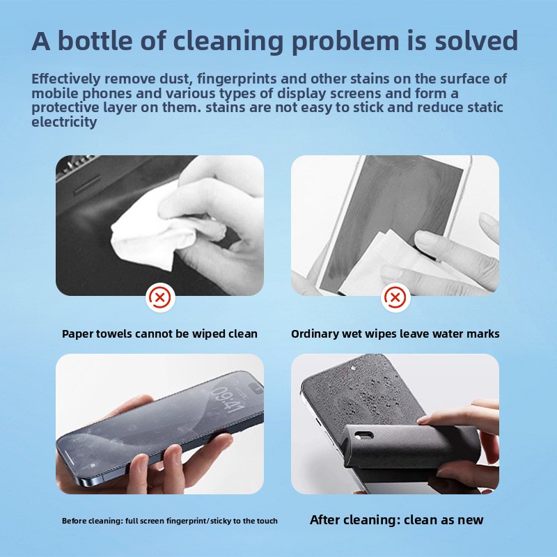 2 in 1 สเปรย์ทําความสะอาดเช็ดส - Screen Cleaning Kit บทวิจารณ์และราคา