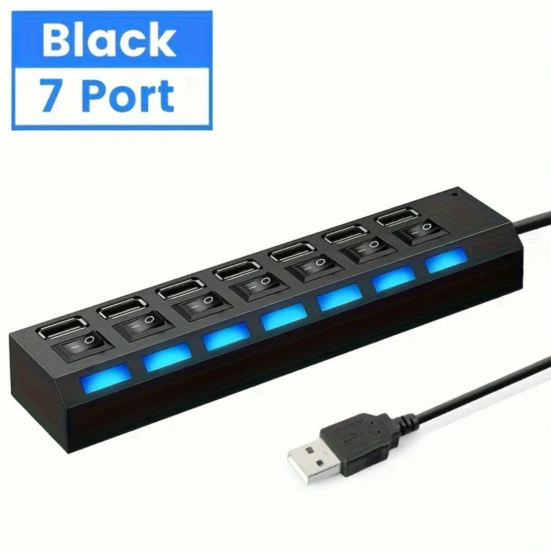 ฮับ USB 2.0 7 พอร์ต พร้อมไฟ LE - Laptop Accessories Hub บทวิจารณ์และราคา