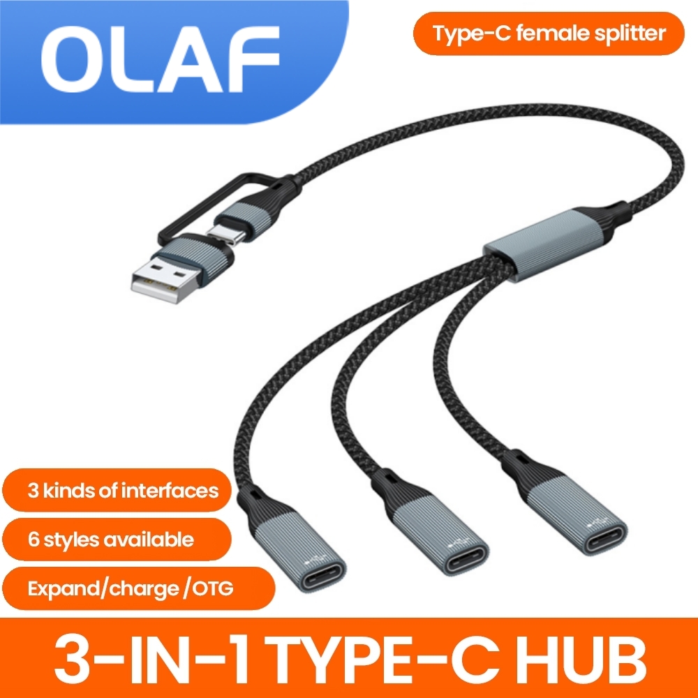 Olaf Hub USB Type C ถึง 3 พอร์ - Laptop Accessories Hub บทวิจารณ์และราคา
