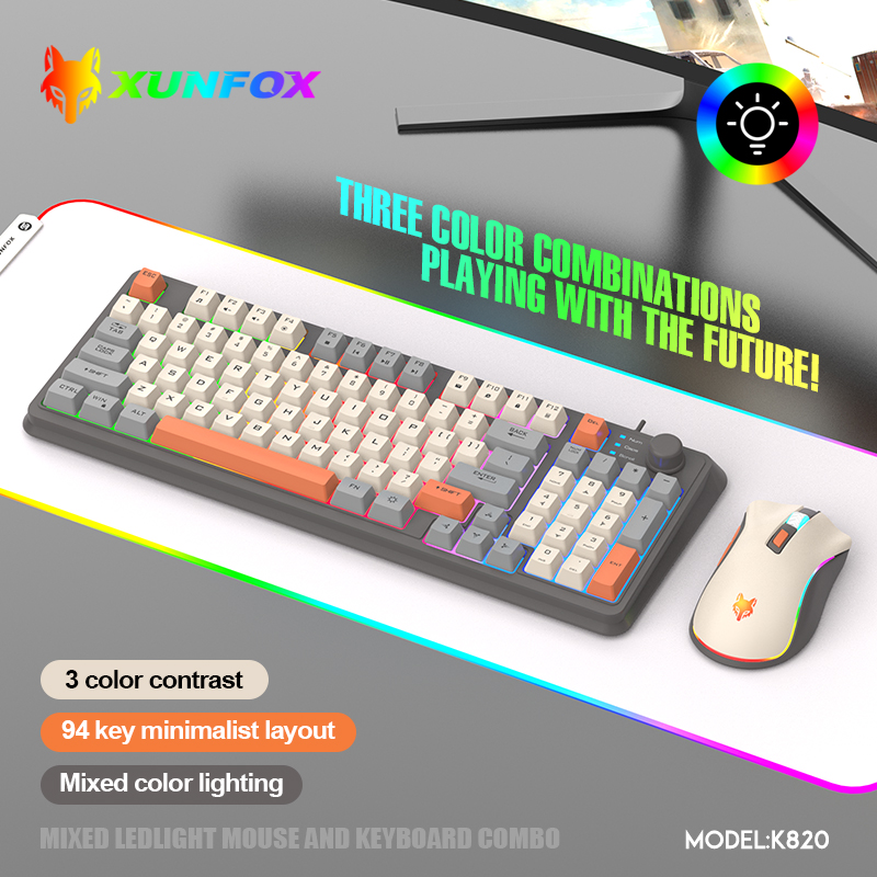 K820 USB เกมคีย์บอร์ดเมาส์ชุด  - Laptop Accessories Women บทวิจารณ์และราคา