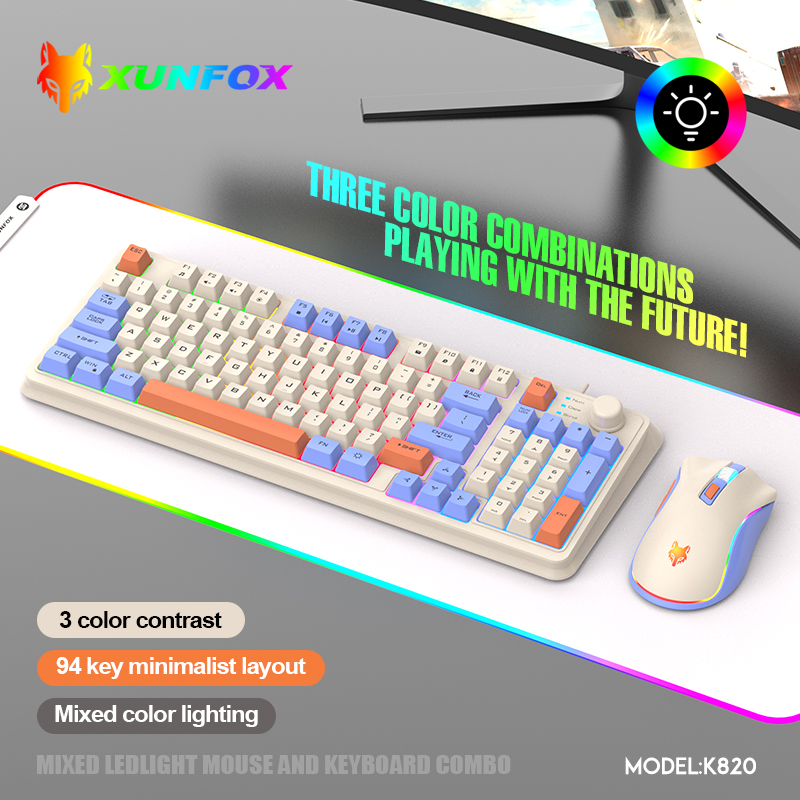 K820 USB เกมคีย์บอร์ดเมาส์ชุด  - Laptop Accessories Women บทวิจารณ์และราคา