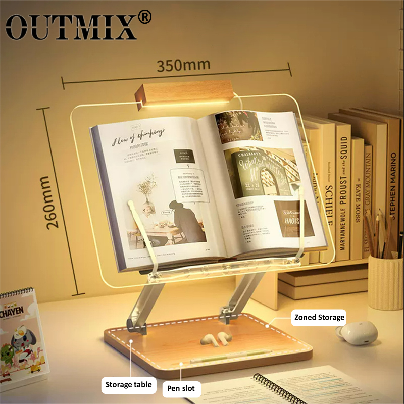 แท่นอ่านหนังสือไม้พร้อมไฟอะคริ - Laptop Accessories Organizer บทวิจารณ์และราคา